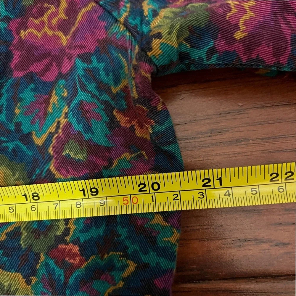 Vtg Floral Tapestry Style Blazer Jacket Small Cottagecore Dark Academia Romantic